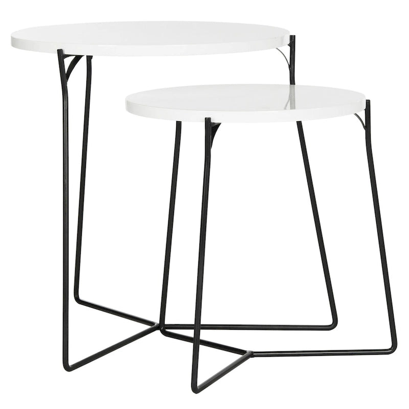 SAFAVIEH Marleen Table d'appoint empilable du milieu du siècle - 48x48x53 cm