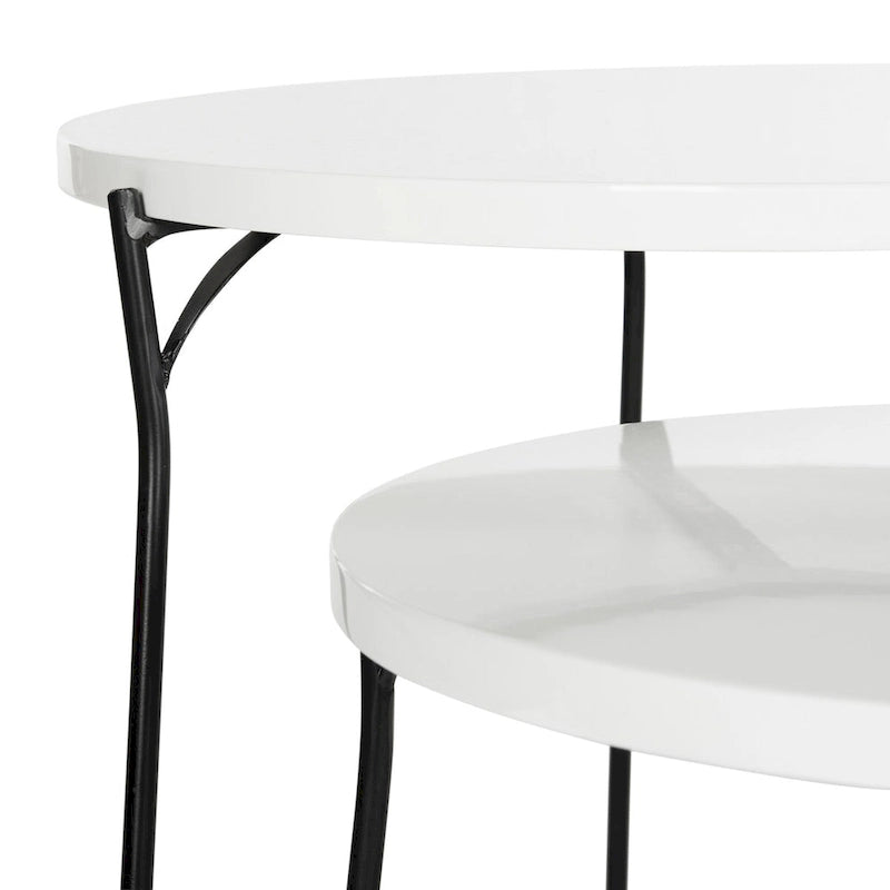 SAFAVIEH Marleen Table d'appoint empilable du milieu du siècle - 48x48x53 cm