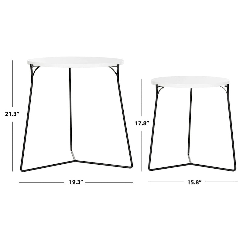 SAFAVIEH Marleen Table d'appoint empilable du milieu du siècle - 48x48x53 cm
