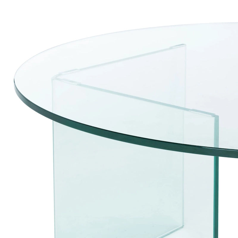 Table basse en verre trempé SAFAVIEH Annice - 35 L x 35 P x 16 H - 35Lx35Px16H