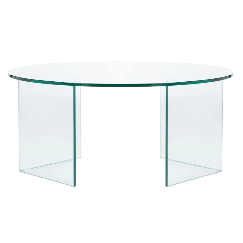Table basse en verre trempé SAFAVIEH Annice - 35 L x 35 P x 16 H - 35Lx35Px16H