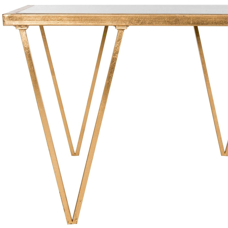 Table basse SAFAVIEH Armida en feuille d'or antique – 48 x 18,3 x 27 – 48 larg. x 18 prof. x 27 haut.