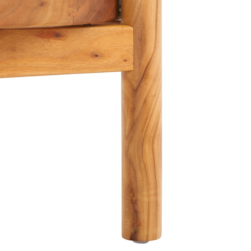 Table d'appoint Alberdine en rotin et verre SAFAVIEH Couture - 23 po larg. x 23 po prof. x 24 po haut. - 23 larg. x 23 prof. x 24 haut.
