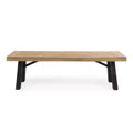 GDFStudio Betteravia Outdoor Acacia Wood Dining Bench, Brushed Gray/Brushed Mahogany