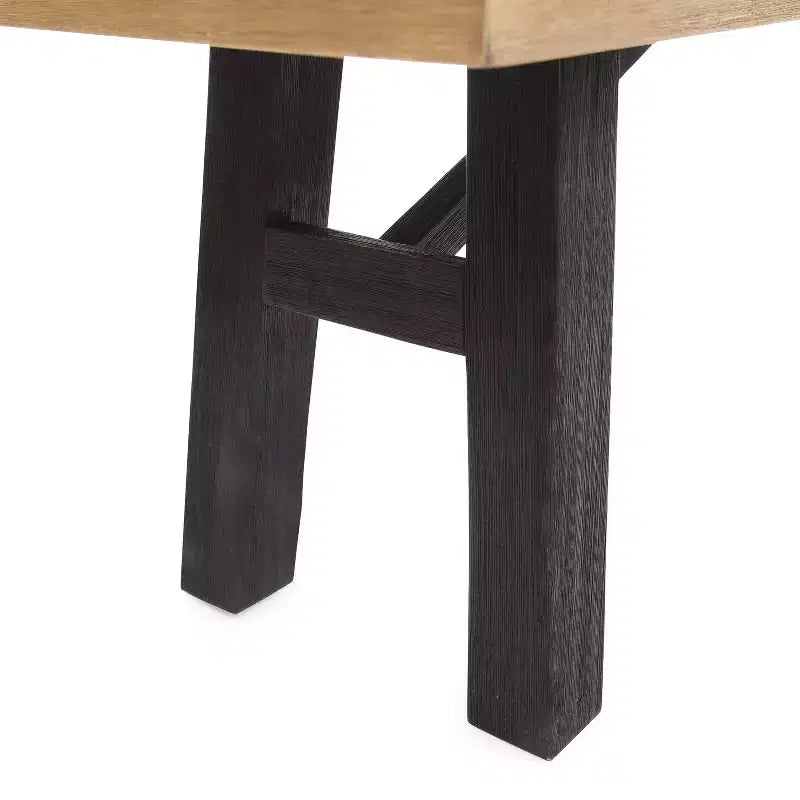 Banc de salle à manger d'extérieur en bois d'acacia GDFStudio Betteravia, gris brossé/acajou brossé