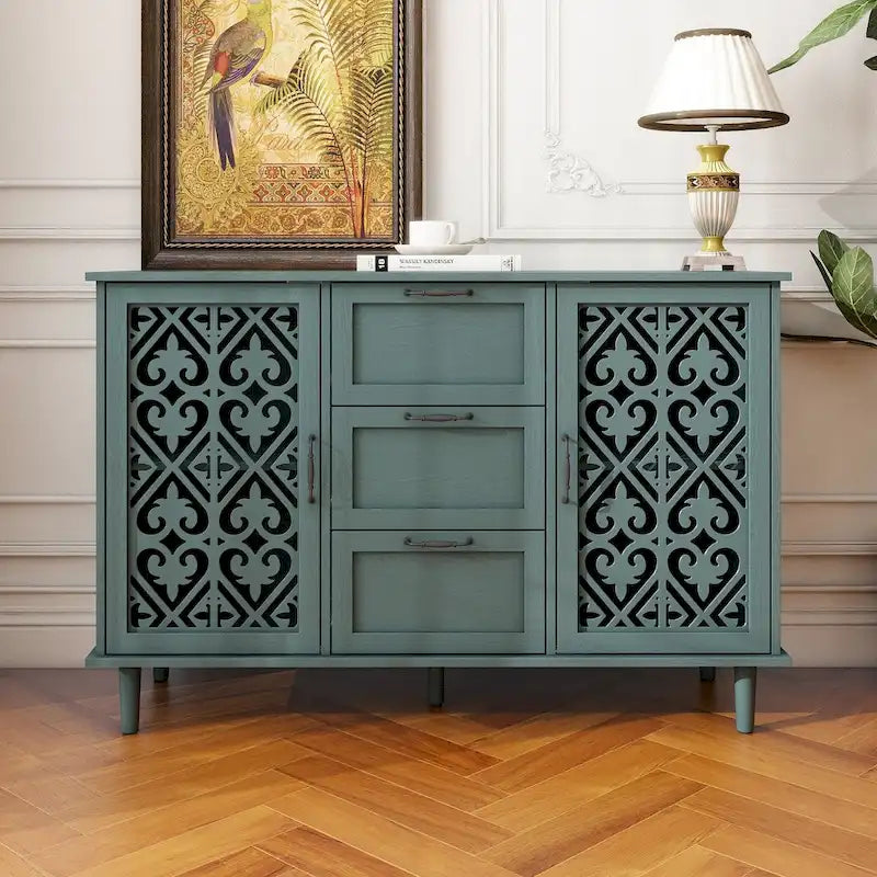 Meuble 2 Portes 3 Tiroirs Mobilier Américain Adapté pour Chambre - N/A