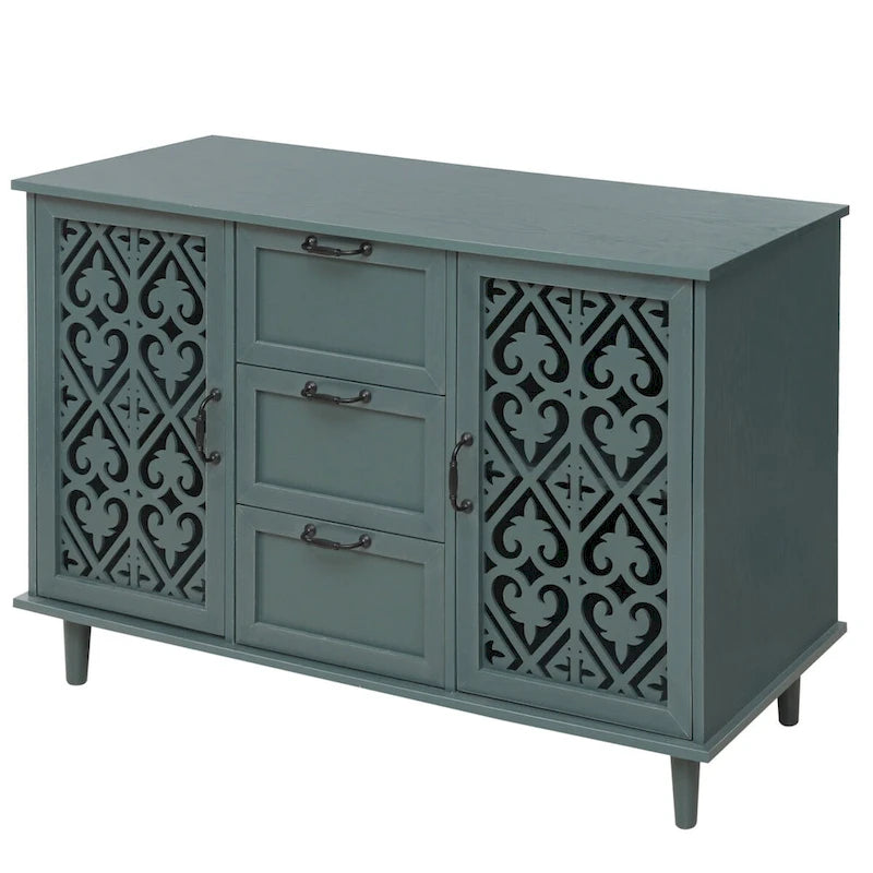 Meuble 2 Portes 3 Tiroirs Mobilier Américain Adapté pour Chambre - N/A
