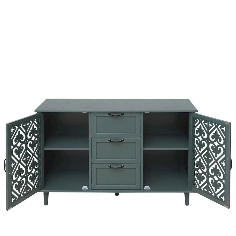 Meuble 2 Portes 3 Tiroirs Mobilier Américain Adapté pour Chambre - N/A
