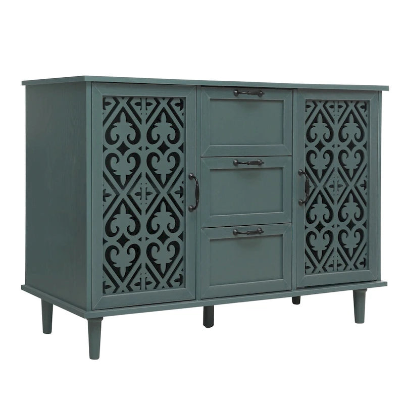 Meuble 2 Portes 3 Tiroirs Mobilier Américain Adapté pour Chambre - N/A