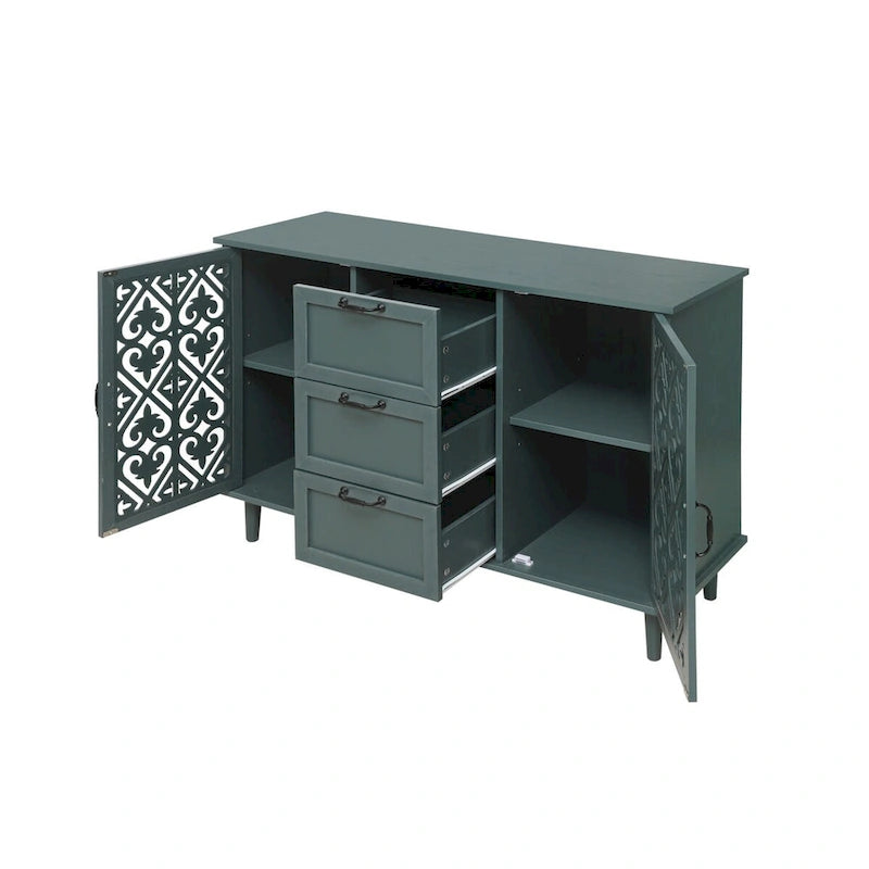 Meuble 2 Portes 3 Tiroirs Mobilier Américain Adapté pour Chambre - N/A