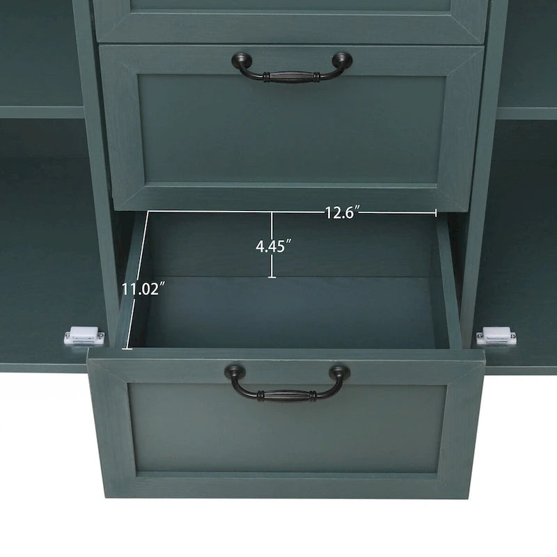 Meuble 2 Portes 3 Tiroirs Mobilier Américain Adapté pour Chambre - N/A