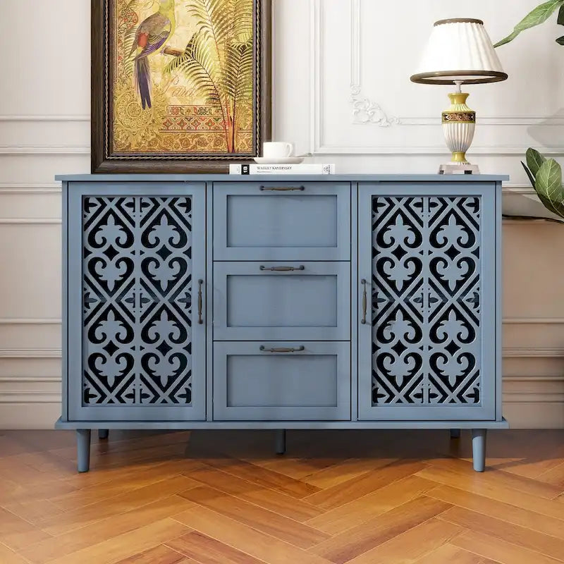 Meuble 2 Portes 3 Tiroirs Mobilier Américain Adapté pour Chambre - N/A