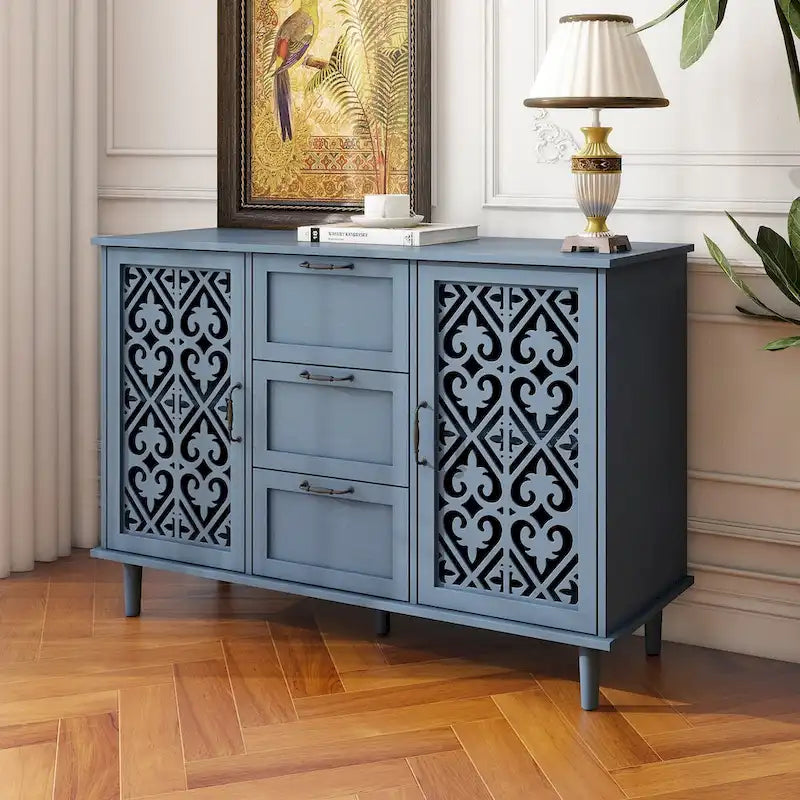 Meuble 2 Portes 3 Tiroirs Mobilier Américain Adapté pour Chambre - N/A