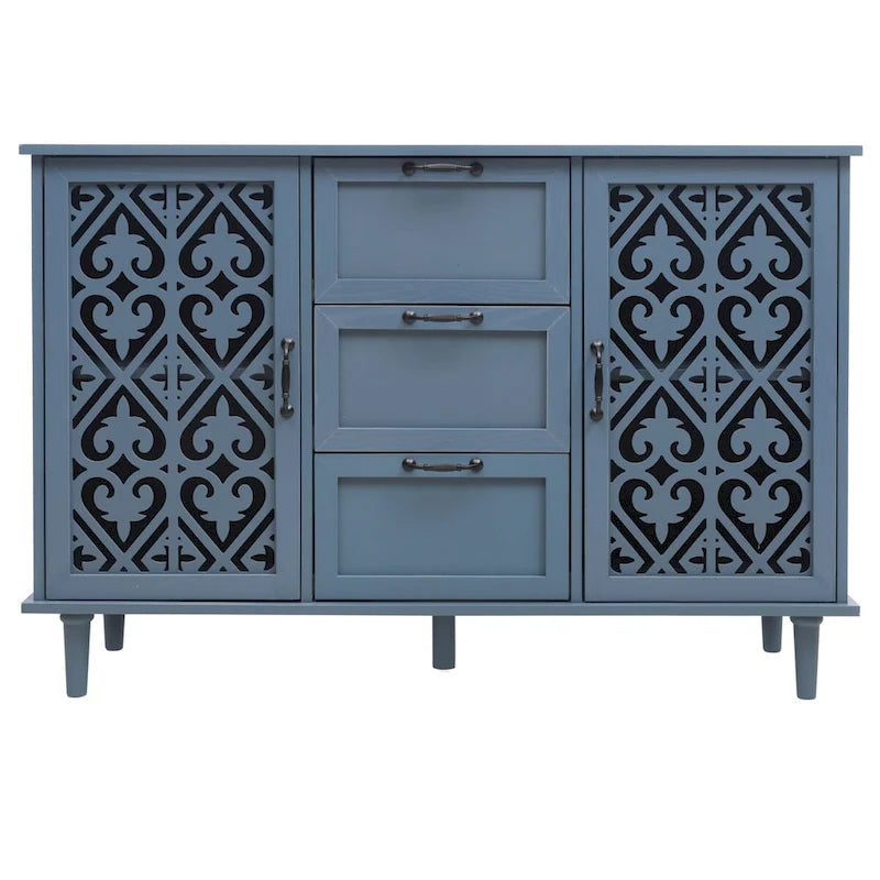 Meuble 2 Portes 3 Tiroirs Mobilier Américain Adapté pour Chambre - N/A