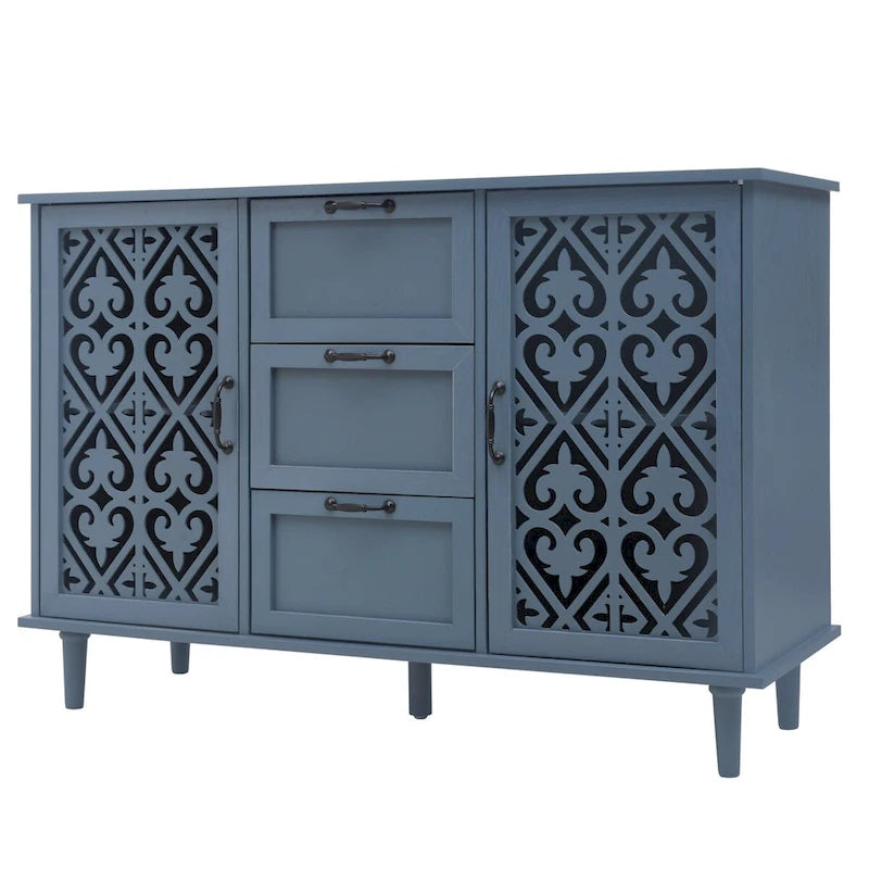 Meuble 2 Portes 3 Tiroirs Mobilier Américain Adapté pour Chambre - N/A