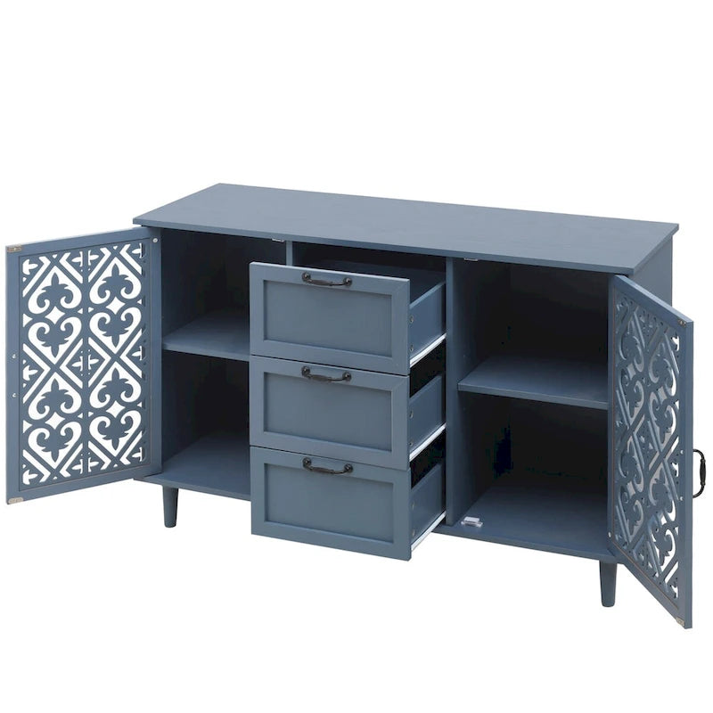 Meuble 2 Portes 3 Tiroirs Mobilier Américain Adapté pour Chambre - N/A