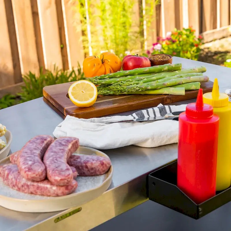 Chariot de préparation de barbecue Nexgrill en acier inoxydable avec double étagère