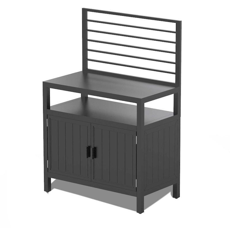 Meuble de rangement de cuisine d'extérieur en aluminium avec suspension murale, armoire de rangement pour barbecue autoportante