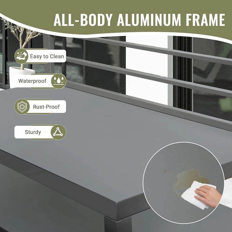 Meuble de rangement de cuisine d'extérieur en aluminium avec suspension murale, armoire de rangement pour barbecue autoportante