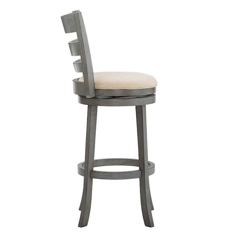 Tabouret de bar pivotant à dossier échelle Verona Linen par iNSPIRE Q Classic