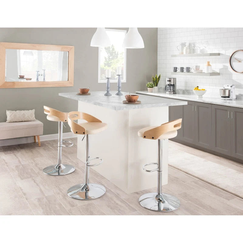Tabouret de bar réglable Carson Carrington Sadie avec repose-pieds ovale (lot de 3)