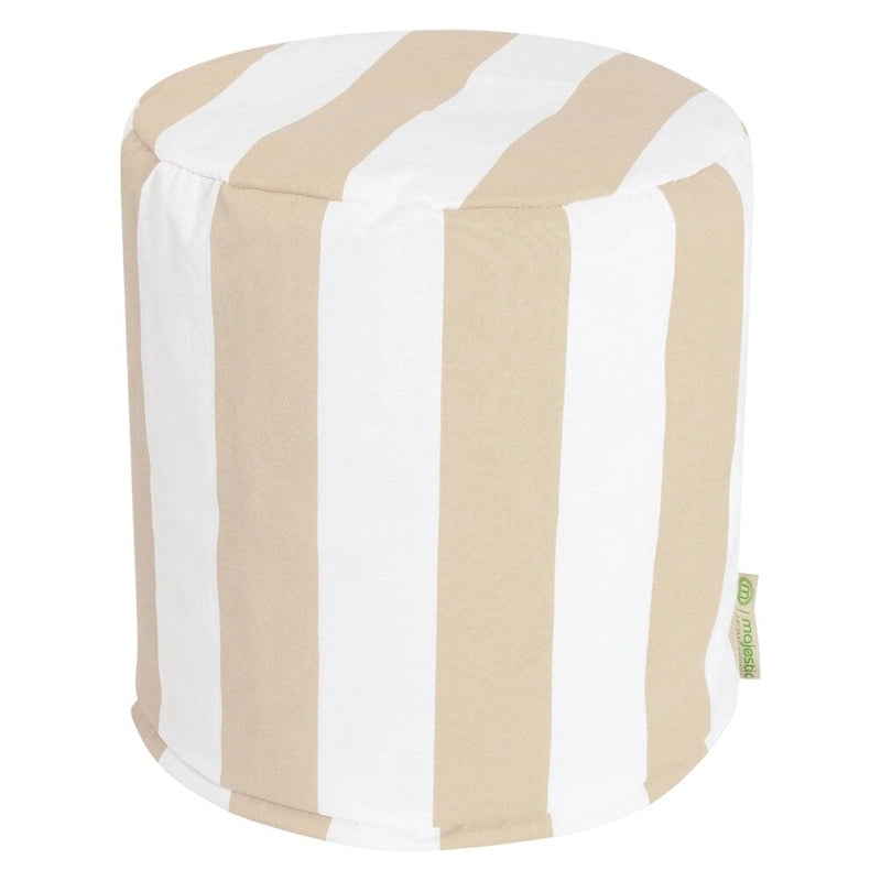Pouf ottoman rayé vertical Majestic Home Goods intérieur/extérieur 16 L x 16 l x 17 H