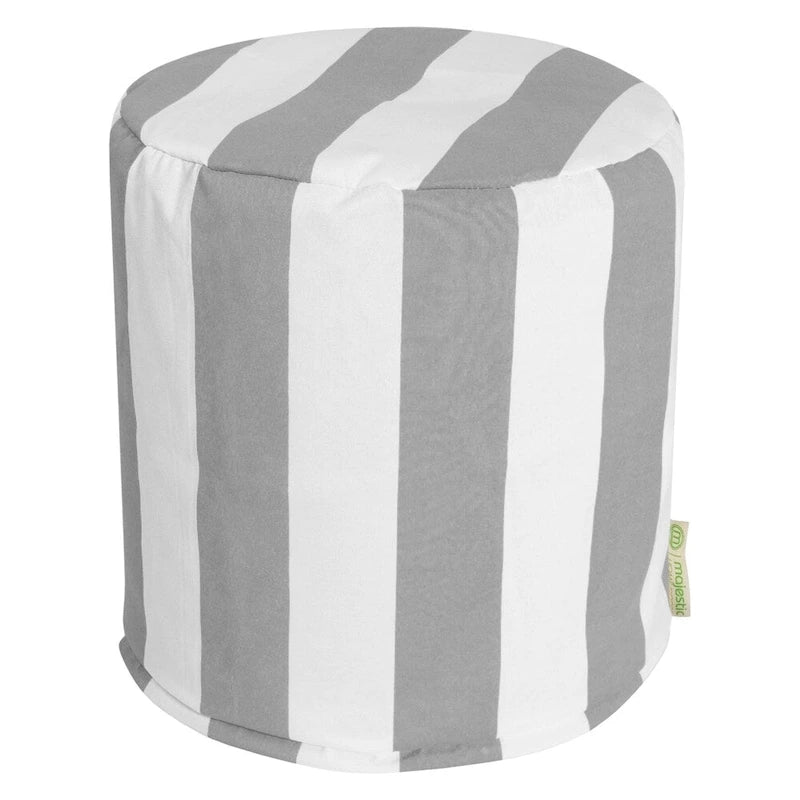 Pouf ottoman rayé vertical Majestic Home Goods intérieur/extérieur 16 L x 16 l x 17 H