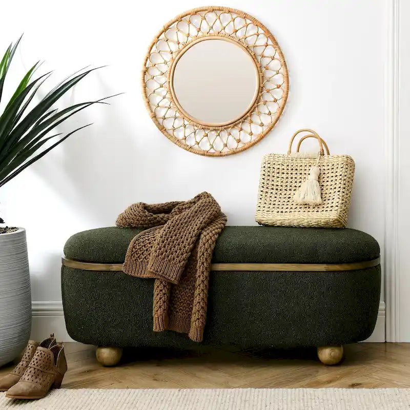 Banc de rangement ottoman, banc de lit ottoman rembourré avec rangement et assise, grand banc de rangement pour couvertures