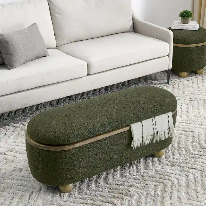 Banc de rangement ottoman, banc de lit ottoman rembourré avec rangement et assise, grand banc de rangement pour couvertures