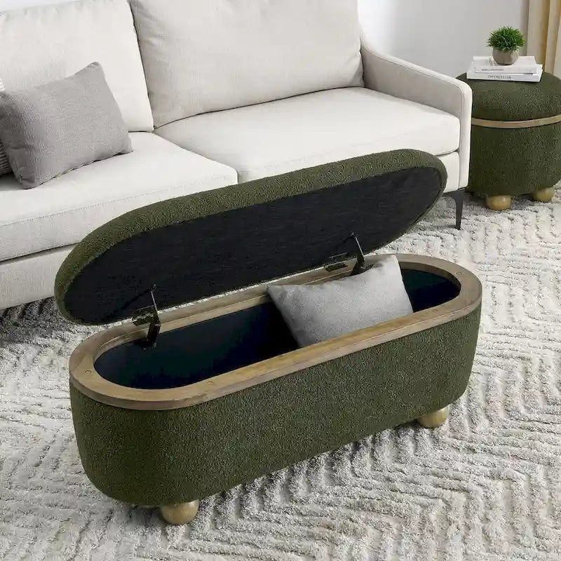 Banc de rangement ottoman, banc de lit ottoman rembourré avec rangement et assise, grand banc de rangement pour couvertures
