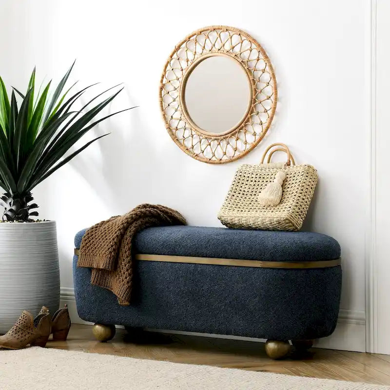 Banc de rangement ottoman, banc de lit ottoman rembourré avec rangement et assise, grand banc de rangement pour couvertures