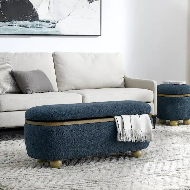Banc de rangement ottoman, banc de lit ottoman rembourré avec rangement et assise, grand banc de rangement pour couvertures