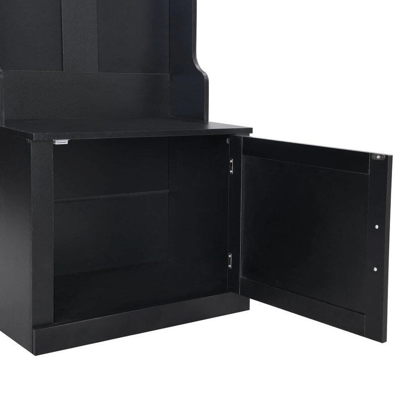 Meuble d'entrée 4 en 1 multifonctionnel avec porte-manteau et casiers à chaussures