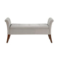 Banc de rangement en velours avec accoudoirs roulés