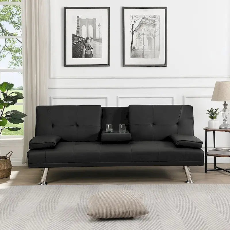 Canapé convertible moderne réglable - Canapé double inclinable en similicuir