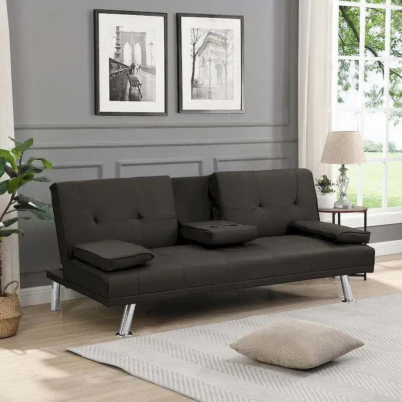 Canapé convertible moderne réglable - Canapé double inclinable en similicuir