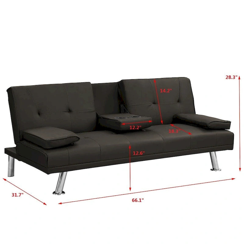 Canapé convertible moderne réglable - Canapé double inclinable en similicuir