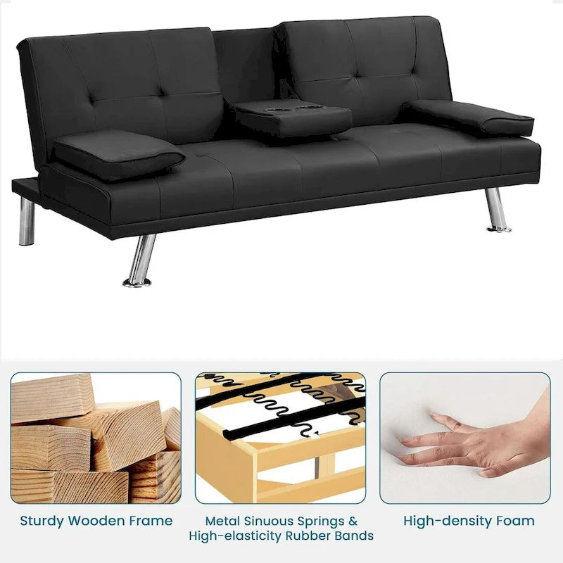 Canapé convertible moderne réglable - Canapé double inclinable en similicuir