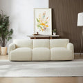 Canapé Bouclé Crème Touffeté Luxe Lumineux Milieu du Siècle Moderne
