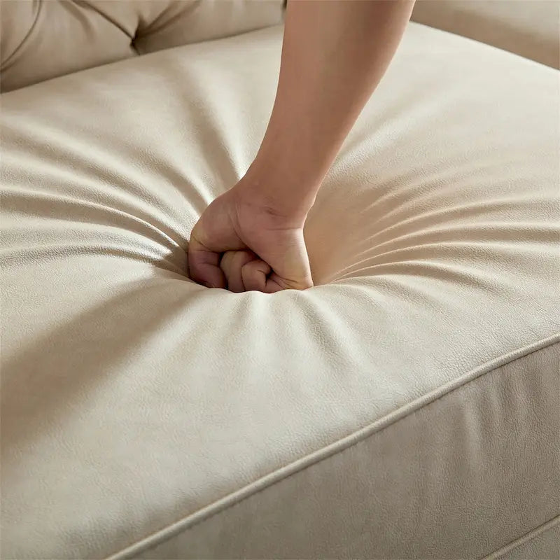 Canapé moderne en similicuir avec pieds en métal