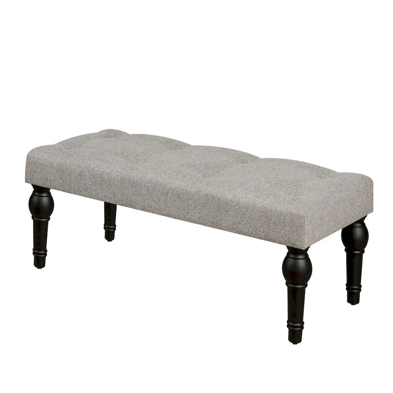 Banc de Chevet Capitonnage Français avec Pieds en Colonne Romaine Épaissie 4" pour Chambre, Salon, Entrée