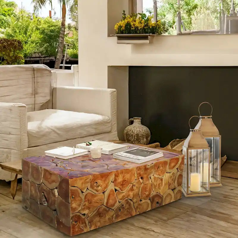 Table basse Akar en bois de teck rustique Chic Teak