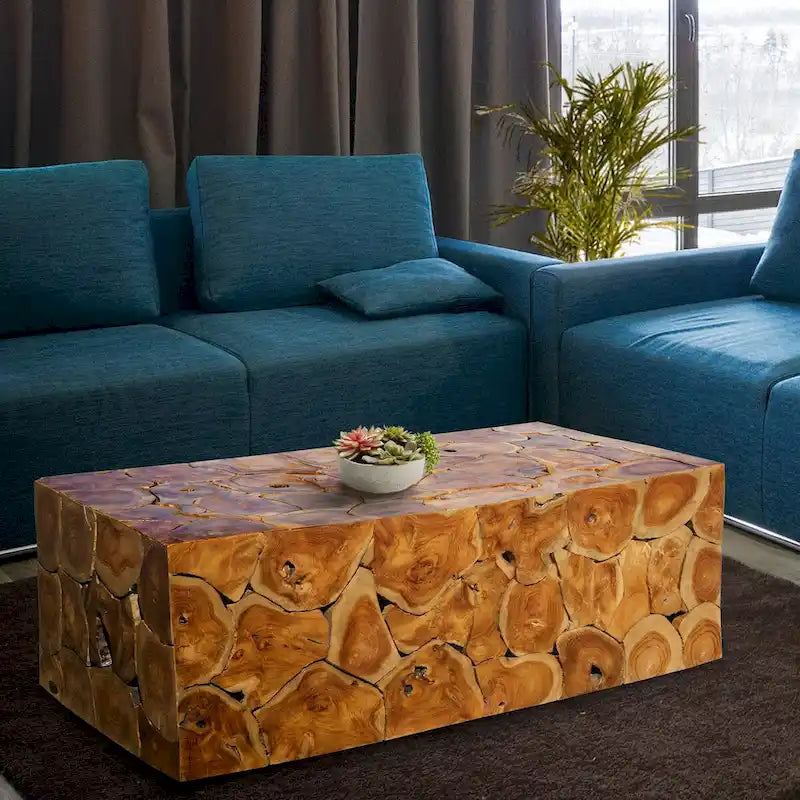 Table basse Akar en bois de teck rustique Chic Teak