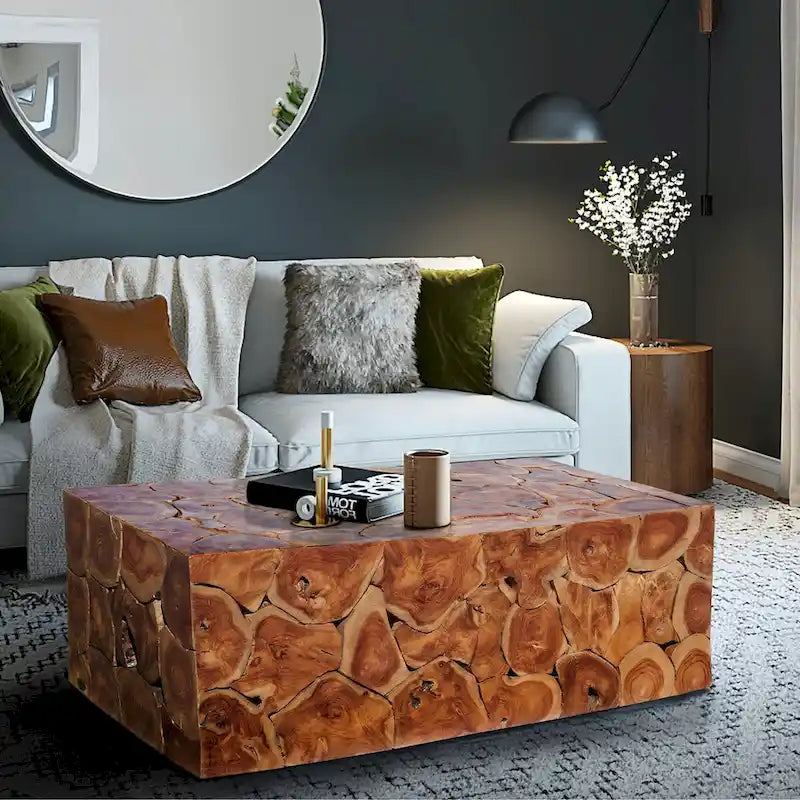 Table basse Akar en bois de teck rustique Chic Teak