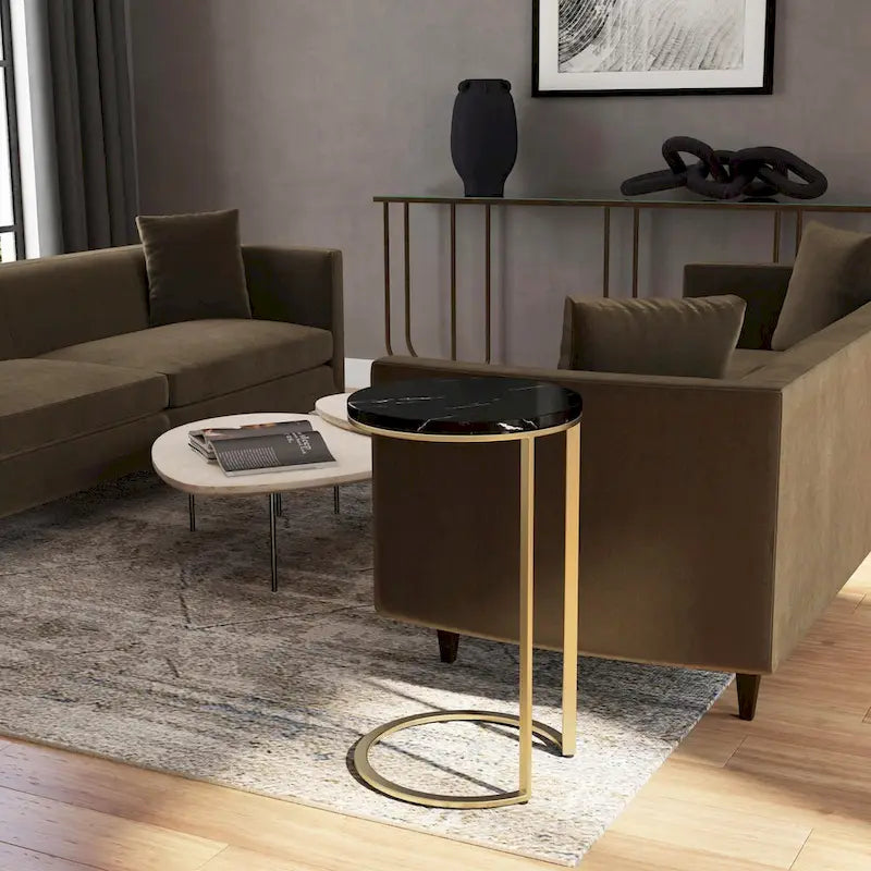 Table d'appoint Butler Shounderia en marbre noir
