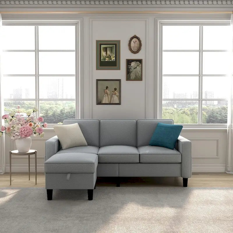 L-shaped design Sofa 3 Seater with Storage Box for the Chaise