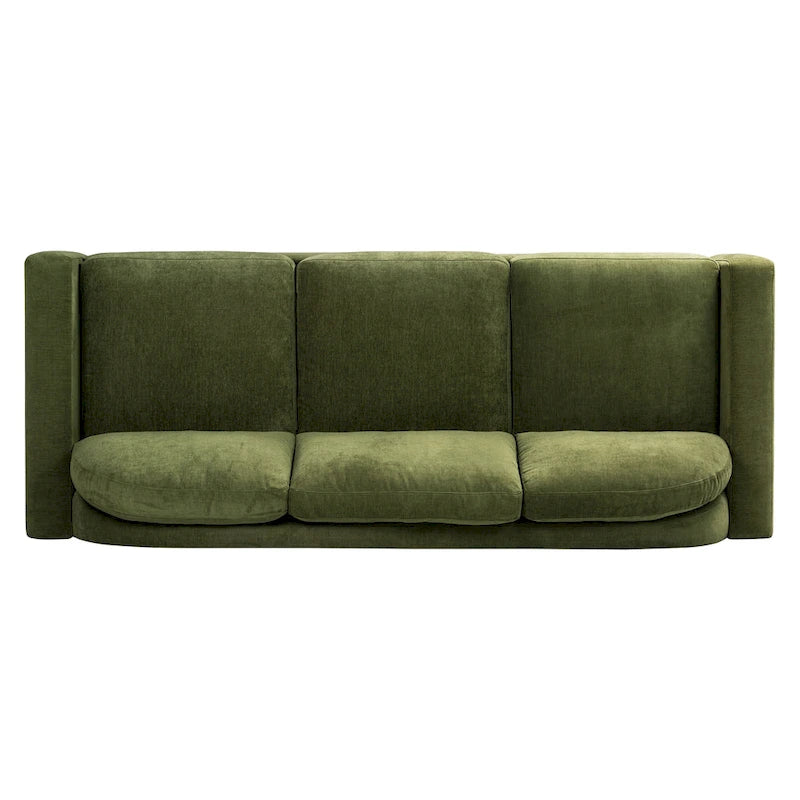 Canapé Poly & Bark Fano 99 en velours vert vieilli