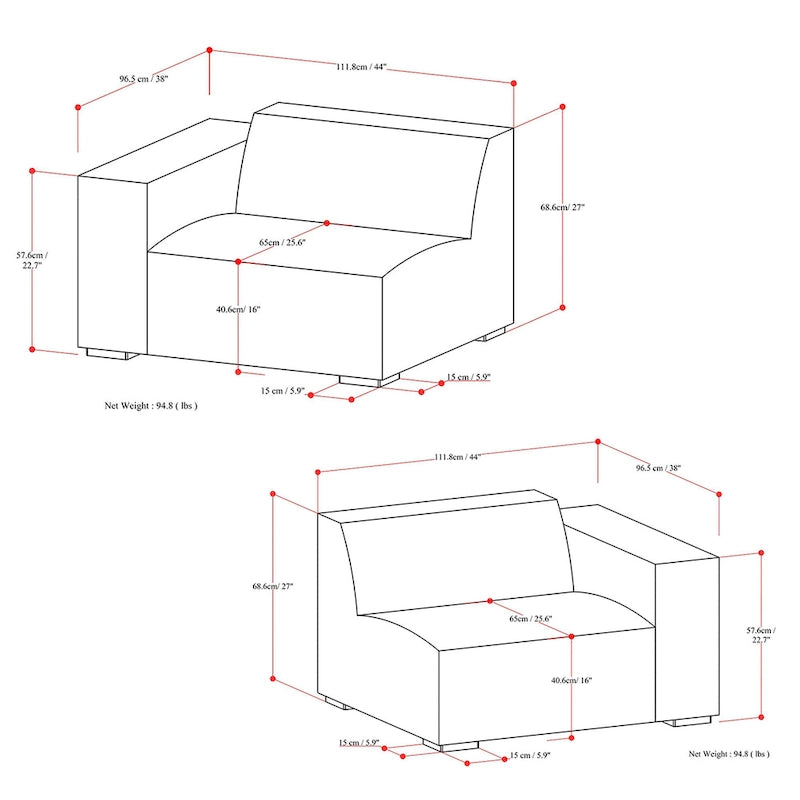 Canapé Modulaire 2 Places WyndenHall Biggs