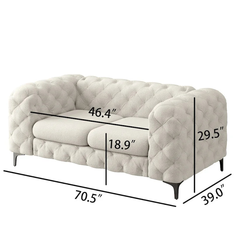 Causeuse en velours capitonné Corvus Chesterfield Aosta