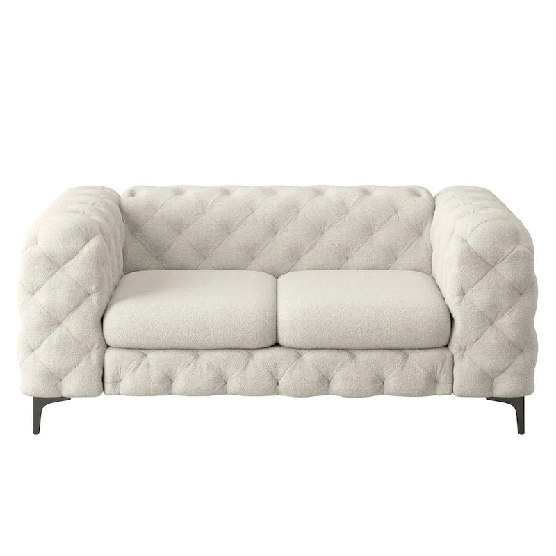 Causeuse en velours capitonné Corvus Chesterfield Aosta